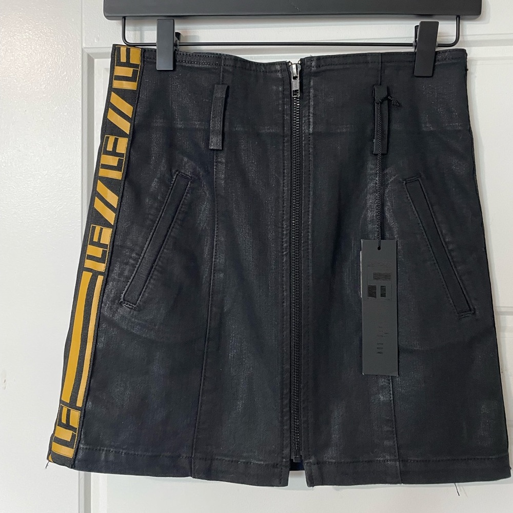LF Waxed Denim Mini Skirt